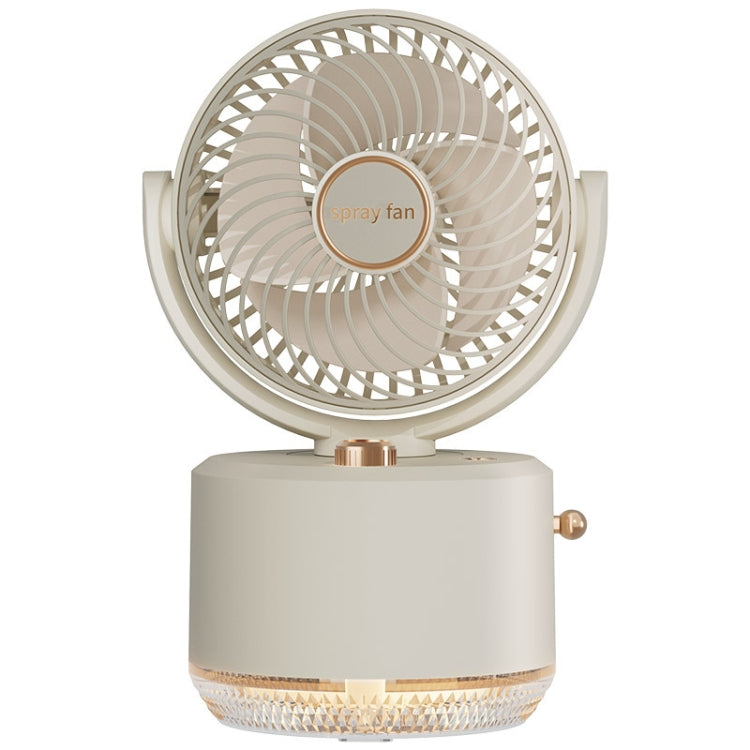 USB Charging Cooler Air Conditioning Fan Desktop Cooling Fan Swing Humidifier Beige