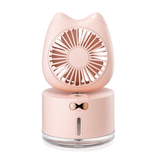 BD MM1 Cat Shape Household Desktop Rechargeable Spray Humidifier Fan Pink