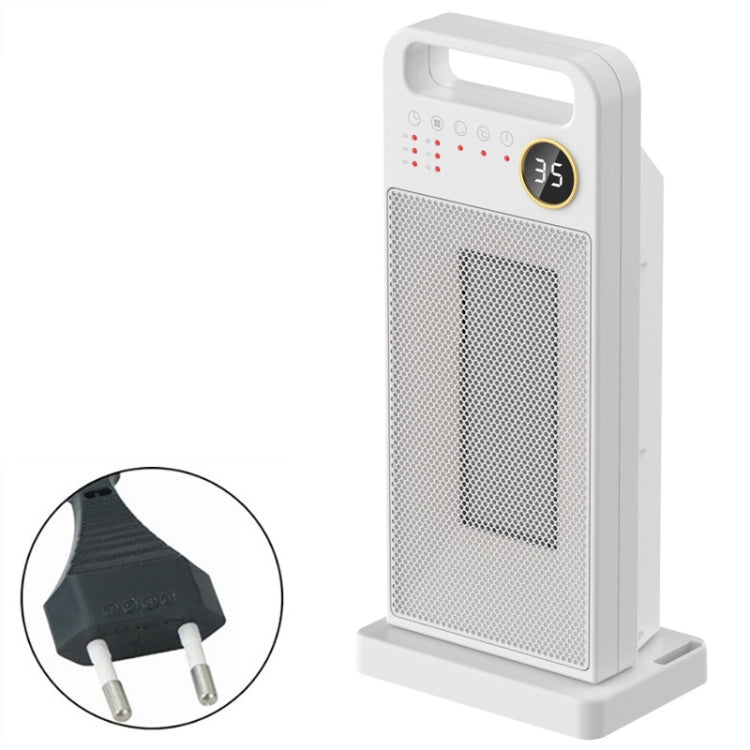 LCD Digital Display Rotary Remote Control Heater PTC Ceramic Heating Heater Spec EU Plug White