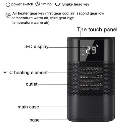 N8 Table Air Heater Indoor Quick Heat Energy Saving Electric Heater Specification EU Plug White