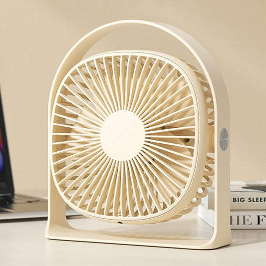 Lightweight USB Charging Nightlight Desktop Fan Summer Office Student Outdoor Multifunctional Small Fan Beige
