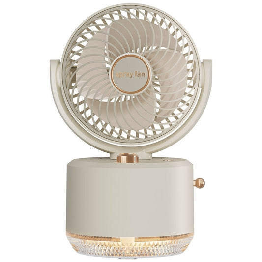 USB Charging Cooler Air Conditioning Fan Desktop Cooling Fan Swing Humidifier Beige